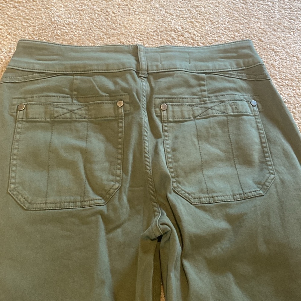 Anthropologie Pilcro Cotton Straight Leg Pants Army Green Sz 26 - Picture 8 of 11